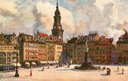 73586260 Dresden Altmarkt Und Kreuzkirche Brunnen Theo Stroefers Staedteansichte - Dresden