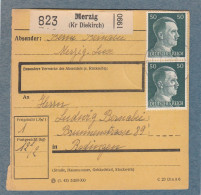 PAKETKARTE AUS MERZIG NACH RODINGEN. - 1940-1944 Occupazione Tedesca