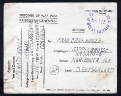 GB 1946 German POW Camp No115 Postcard To Coppenbrügge Kreis Hammeln (p2300) - Briefe U. Dokumente