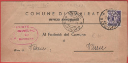 ITALIA - Storia Postale Repubblica Sociale - 1945 (Uso Tardivo) - 50c Monumenti Distrutti -Piego Manoscritto Tra Sindaci - Marcofilie