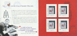 Feuillet Collector Les 50 Ans Du Coq D Albert Decaris France 2012 IDT L P 20gr 4 Timbres Autoadhésifs N°182 - Collectors