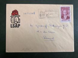 LETTRE LSAP (ROSE) IMPRIME TP GOETHE 2F OBL.MEC. ECHTERNACH - Brieven En Documenten