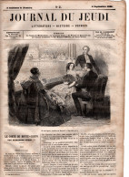 JOURNAL DU JEUDI . N° 37 .  1860 . Littérature . Histoire . Voyages .DUMAS . DE BERNARD . MURGER - 1800 - 1849