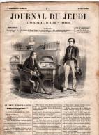 JOURNAL DU JEUDI . N° 4 .  1860 . Littérature . Histoire . Voyages . DUMAS . SOUVESTRE - 1800 - 1849