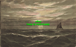 R608064 The Sea At Night. Sailboat. Carlton Publishing. Series 1004. 1914 - World