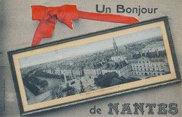 NANTES - UN BONJOUR DE NANTES (AVEC CACHET SOCIETE DE SECOURS AUX BLESSES GARE DE NANTES CROIX ROUGE) - Nantes