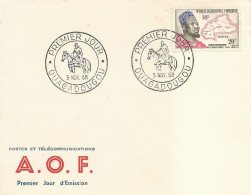 Enveloppe 1er Jour FDC AOF N°73 Reconstitution De La Haute Volta - Ouagadougou -  03/11/1958 - Brieven En Documenten