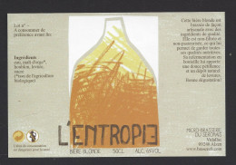 Etiquette De Bière Blonde  -  L'Entropie  -   Brasserie  Du Séronais à Alzen  (09) - Bier