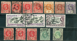 Nigéria + Nord + Sud Lot Timbres Oblitérés Entre 1912 Et 1953 Oblitération à Voir - Nigeria (...-1960)