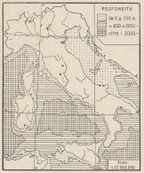 Italia - Profondità Dei Mari - 1938 Mappa Epoca - Vintage Map - Cartes Géographiques