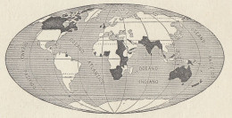 Impero Britannico Nel Globo - Mappa D'epoca - 1935 Vintage Map - Landkarten