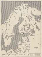 Stati Baltici - Mappa D'epoca - 1935 Vintage Map - Cartes Géographiques