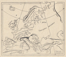 Sistemi Montagnosi Dell'Europa - Mappa D'epoca - 1935 Vintage Map - Geographische Kaarten