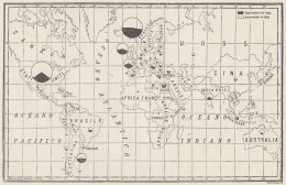 Distribuzione Del Commercio Italiano Nel Mondo - Mappa D'epoca - 1934 Map - Cartes Géographiques