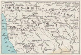 Italia - Bacino Dell'Arno - Mappa D'epoca - 1934 Vintage Map - Geographische Kaarten