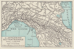 Italia - Appennino Settentrionale - Mappa D'epoca - 1934 Vintage Map - Cartes Géographiques