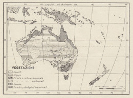 Zone Di Vegetazione Dell'Australia - Mappa D'epoca - 1936 Vintage Map - Carte Geographique