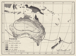 Clima Dell'Australia - Mappa D'epoca - 1936 Vintage Map - Geographical Maps