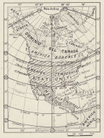  Limiti E Divisioni Dell'America Settentrionale - Mappa D'epoca - 1936 Map - Carte Geographique