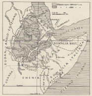 Orografia E Regioni Dell'Africa Orientale Italiana - Mappa - 1936 Old Map - Carte Geographique