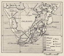 Africa Australe - Mappa D'epoca - 1936 Vintage Map - Carte Geographique