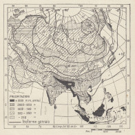 Clima Dell'Asia - Mappa D'epoca - 1936 Vintage Map - Carte Geographique