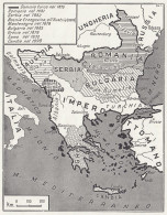 Progressiva Formazione Degli Stati Balcanici - Mappa D'epoca - 1953 Map - Carte Geographique