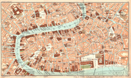 Venezia, Pianta Della Città, Carta Geografica Epoca, Vintage Map - Landkarten