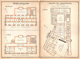 Roma, Museo Capitolino E Palazzo Dei Conservatori, Carta Geografica Epoca - Carte Geographique