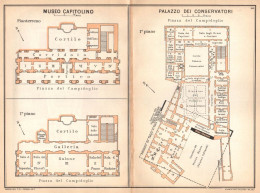 Roma, Museo Capitolino E Palazzo Dei Conservatori, Carta Geografica Epoca - Landkarten