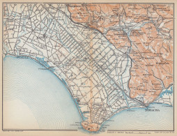 Latina E Dintorni, Sabaudia, Sezze, Carta Geografica Epoca, Vintage Map - Carte Geographique