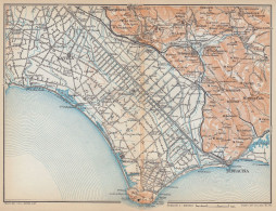 Latina E Dintorni, Sabaudia, Sezze, Carta Geografica Epoca, Vintage Map - Geographische Kaarten