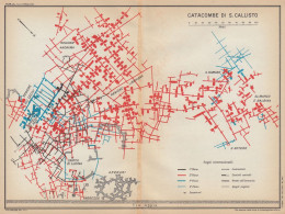 Roma, Catacombe Di S. Callisto, Carta Geografica Epoca, Vintage Map - Carte Geographique