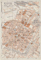 Modena, Pianta Della Città, Carta Geografica Epoca, 1937 Vintage Map - Carte Geographique