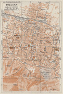 Bologna, Pianta Della Città, Carta Geografica Epoca, 1937 Vintage Map - Carte Geographique