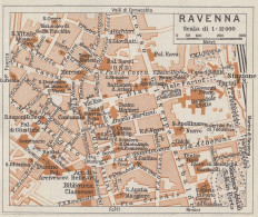 Ravenna, Pianta Della Città, Carta Geografica Epoca, 1937 Vintage Map - Carte Geographique