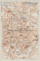 Padova, Pianta Della Città, Carta Geografica Epoca, 1937 Vintage Map - Carte Geographique