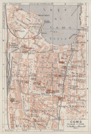 Como, Pianta Della Città, Carta Geografica Epoca, 1937 Vintage Map - Carte Geographique