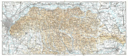 Chieri E Dintorni, Monferrato, Trino, Carta Geografica Epoca, Vintage Map - Carte Geographique
