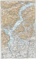 Verbania E Dintorni, Varese, Locarno, Carta Geografica Epoca, Vintage Map - Carte Geographique