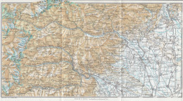Locana E Dintorni, Gran Paradiso, Carta Geografica Epoca, Vintage Map - Carte Geographique