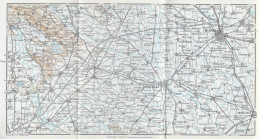 Vercelli E Dintorni, Novara, Mortara, Carta Geografica Epoca, Vintage Map - Carte Geographique