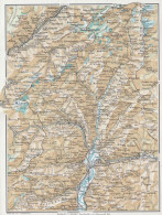 Domodossola E Dintorni, Crodo, Carta Geografica Epoca, Vintage Map - Carte Geographique