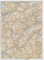 Sestriere E Dintorni, Bardonecchia, Carta Geografica Epoca, Vintage Map - Carte Geographique