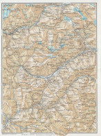 Sestriere E Dintorni, Bardonecchia, Carta Geografica Epoca, Vintage Map - Geographische Kaarten