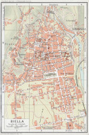 Biella, Pianta Della Città, Carta Geografica Epoca, Vintage Map - Carte Geographique