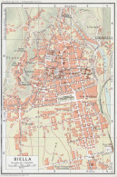 Biella, Pianta Della Città, Carta Geografica Epoca, Vintage Map - Mapas Geográficas