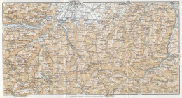 Limone Piemonte E Dintorni, Ormea, Carta Geografica Epoca, Vintage Map - Carte Geographique
