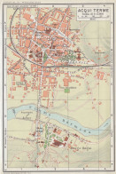 Acqui Terme, Pianta Della Città, Carta Geografica Epoca, Vintage Map - Carte Geographique