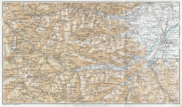 Cuneo E Dintorni, Valgrana, Demonte, Carta Geografica Epoca, Vintage Map - Carte Geographique